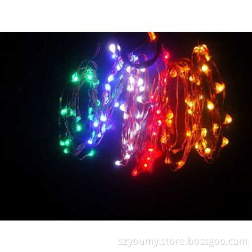 LED-battery copper wire string lights 5m 50 Leds Christmas holiday wedding decoration RGB color